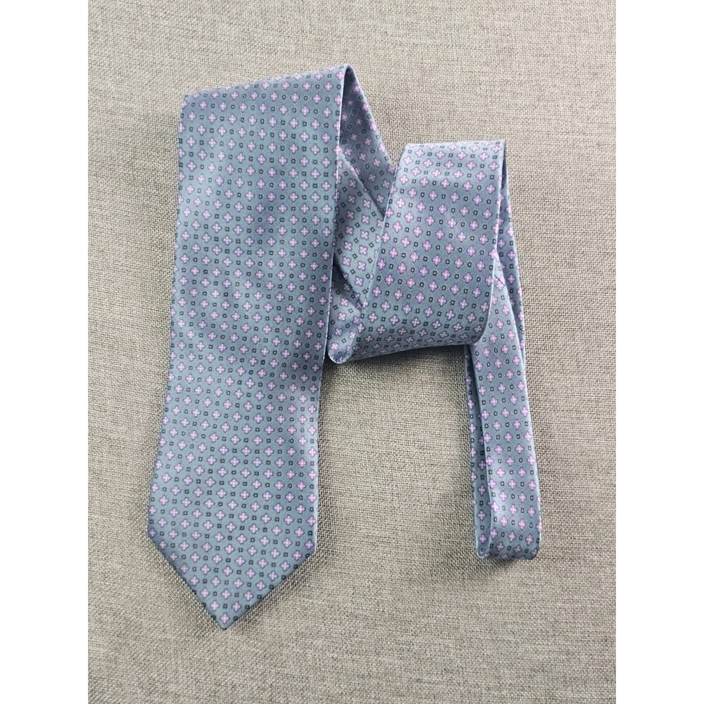 Brioni Ties Mens 60X3.5 Blue Geometric Silk Italy Luxury Elegant